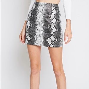 Snake Skin Print Mini Skirt